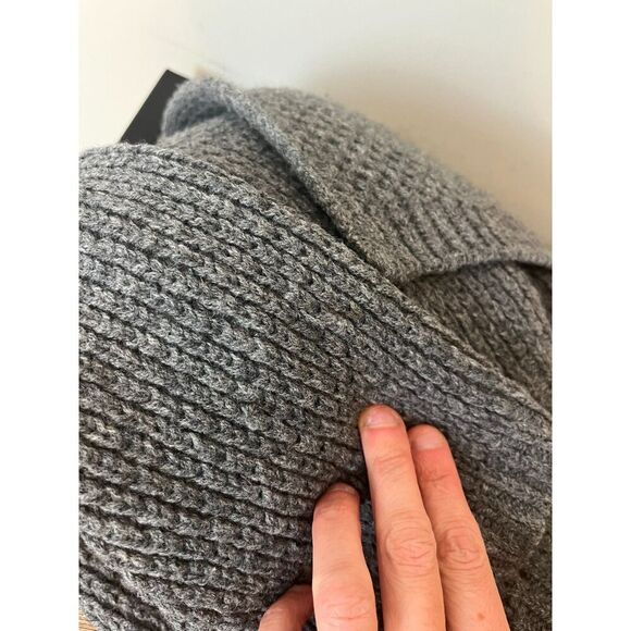 Vince Honeycomb Yak Wool Chunky Knit Waterfall Sweater Cardigan Gray XS - Picture 7 of 13